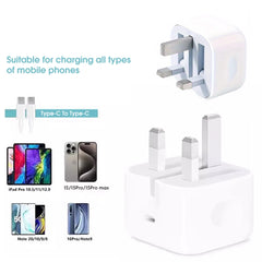 Charger With Phone Cable Mobile phone adapter 20W For iPhone 15 16  iPad 9 10 11 iPad Air 4 5  6  Type-C interface