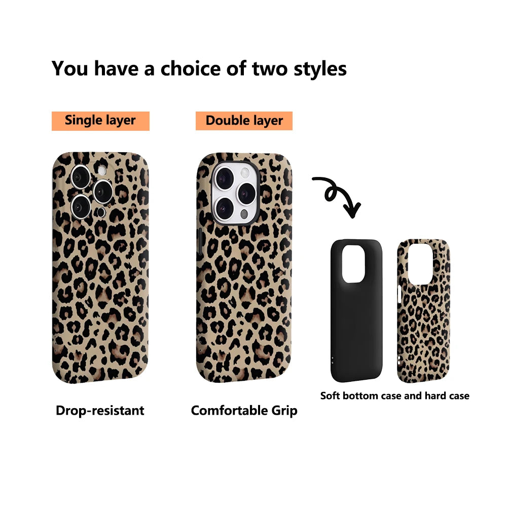 Leopard Print IPhone17 Must-Haves Phone Case for IPhone 17 16 15 14 13 12 11 Pro Max Plus Double-layer Back Cover