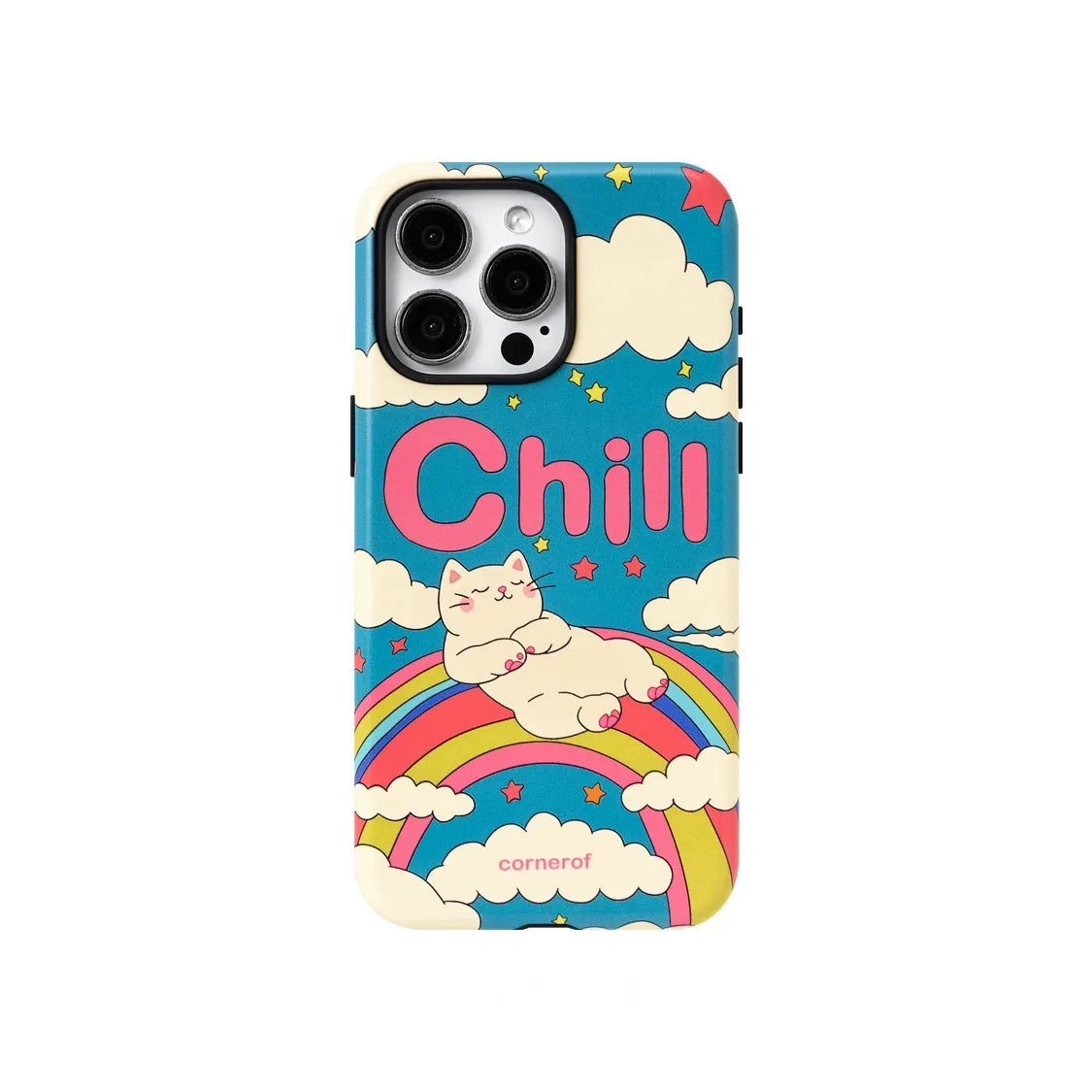 Lovely Chill Kitten Phone Case for iPhone 16 15 14 13 12 11 X XS XR XSMAX 7 8 Pro Max Plus Luxury Double-layer Back Cover