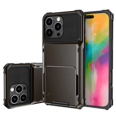 Card Slots Wallet Case For iPhone 17 16 Pro Max 16e iPhone Air Cover Shockproof with Slide Armor Wallet Card Slots Holder