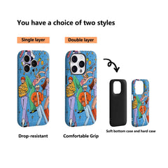 Retro Groovy Disco Party Illustration IPhone17 Must-Haves Phone Case for IPhone 17 16 15 14 Pro Max Plus Double-layer Back Cover