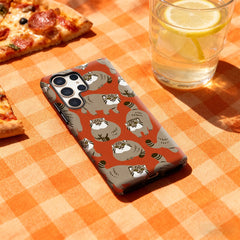 Retro Pallas Cat Phone Case for Samsung Galaxy S25 Ultra S24 S23 Ultra Plus Glossy Double-layer Back Cover