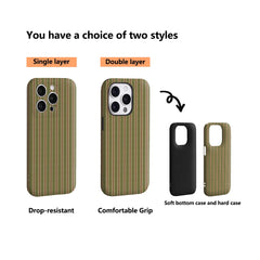Vintage Green Stripes IPhone17 Must-Haves Phone Case for IPhone 17 16 15 14 13 12 11 Pro Max Plus Double-layer Back Cover