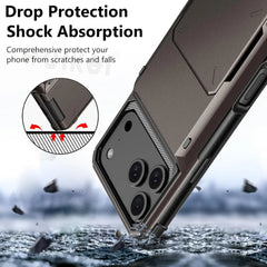 Card Holder Case For iPhone 17 Pro Max 16 15 Pro Max 14 13 12 11  Heavy Duty Wallet Hidden Flip Slot Protective Hard Back Covers