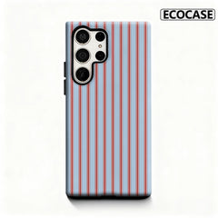 Red and Blue Stripes Phone Case for Samsung Galaxy S25 Ultra S24 S23 Ultra Plus Glossy Double-layer Back Cover