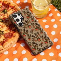 Christmas Reindeer Phone Case for Samsung Galaxy S25 Ultra S24 S23 Ultra Plus Glossy Double-layer Back Cover