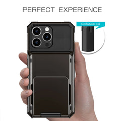 Card Slots Wallet Case For iPhone 17 16 Pro Max 16e iPhone Air Cover Shockproof with Slide Armor Wallet Card Slots Holder