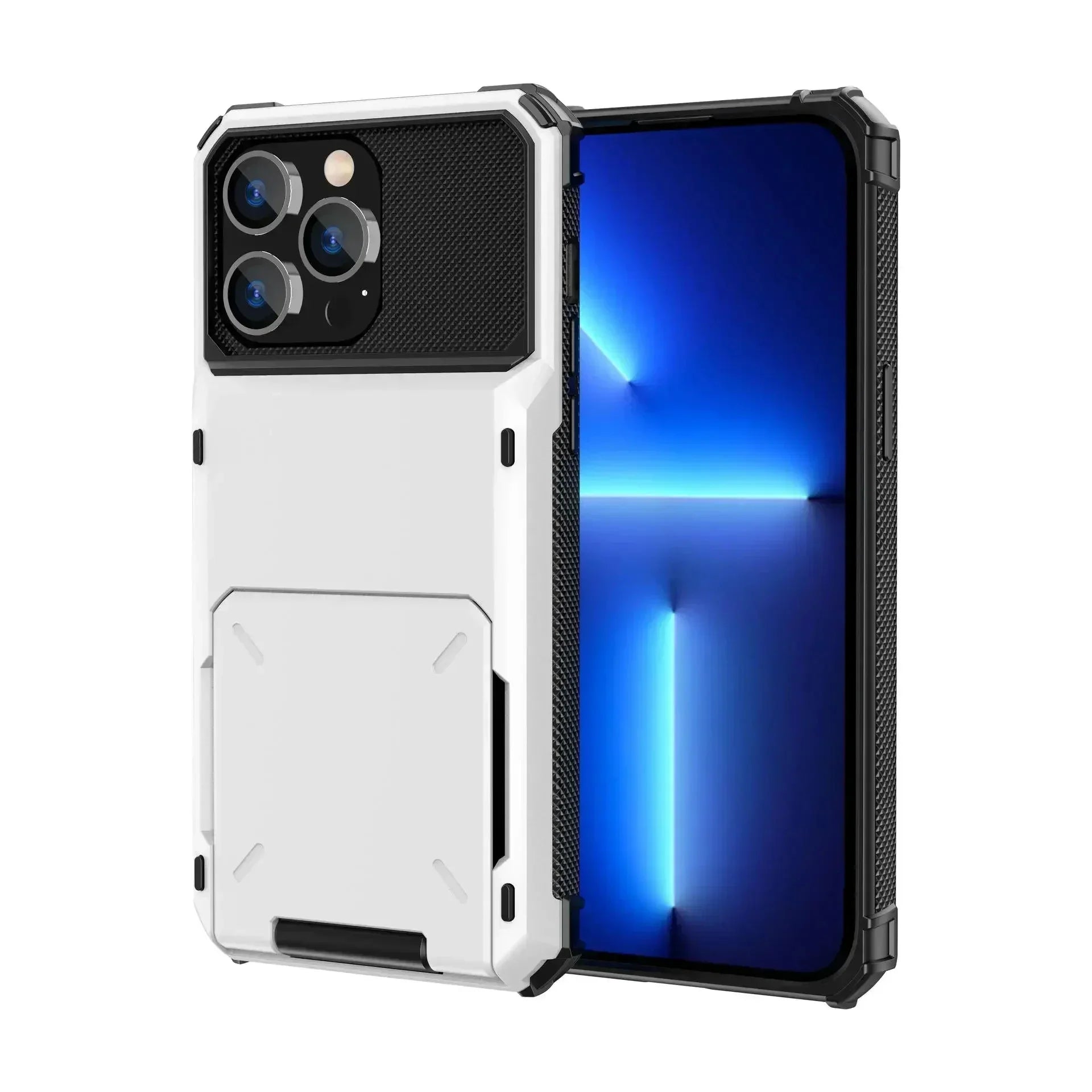 Card Holder Case For iPhone 17 Pro Max 16 15 Pro Max 14 13 12 11  Heavy Duty Wallet Hidden Flip Slot Protective Hard Back Covers