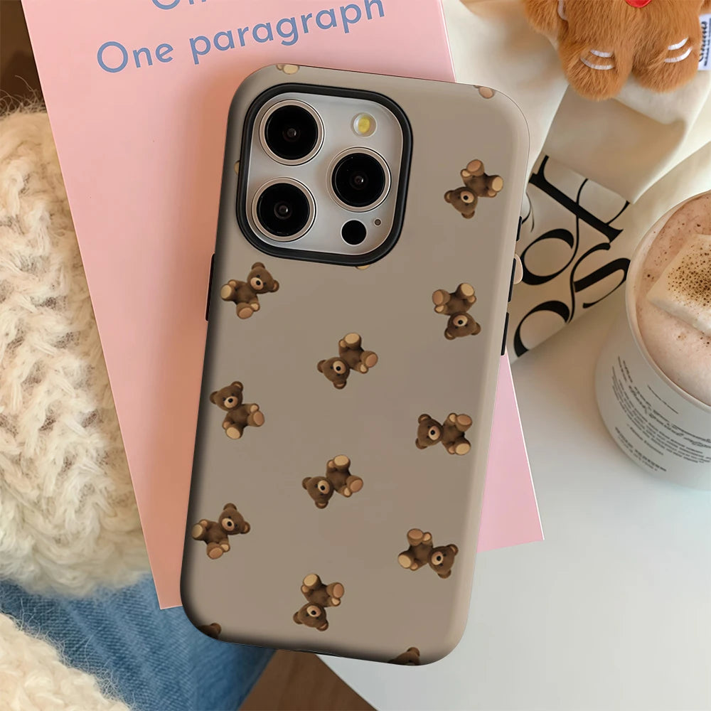 Tan Teddy Bear IPhone17 Must-Haves Phone Case for IPhone 17 16 15 14 13 12 Pro Max Plus Double-layer Back Cover