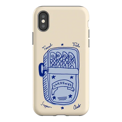 Sardine Social Blue Phone Case for iPhone 16 15 14 13 12 11 X XS XR XSMAX 7 8 Pro Max Plus Luxury Double-layer Back Cover