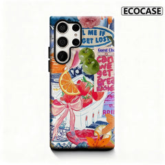 Fruits and Florals Phone Case for Samsung Galaxy S25 Ultra S24 S23 Ultra Plus Glossy Double-layer Back Cover