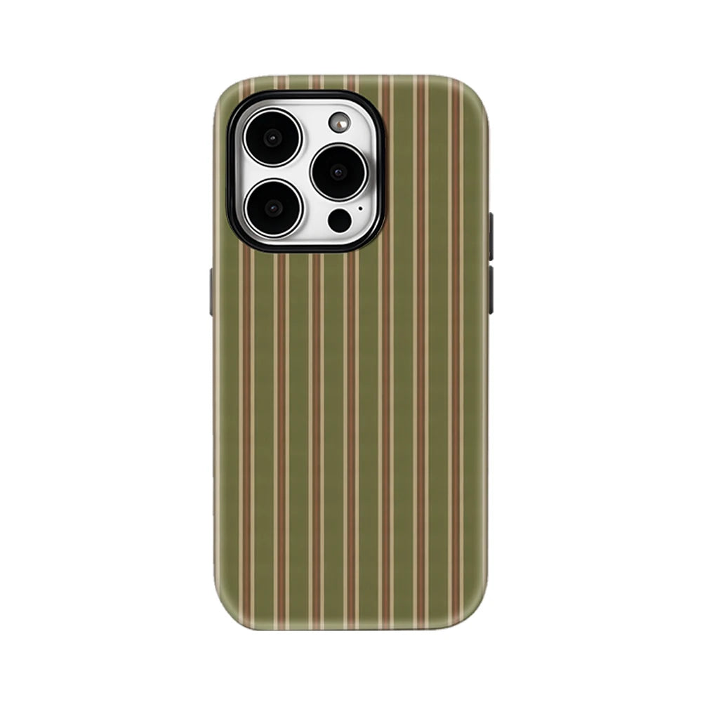 Vintage Green Stripes IPhone17 Must-Haves Phone Case for IPhone 17 16 15 14 13 12 11 Pro Max Plus Double-layer Back Cover