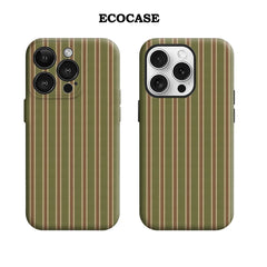 Vintage Green Stripes IPhone17 Must-Haves Phone Case for IPhone 17 16 15 14 13 12 11 Pro Max Plus Double-layer Back Cover