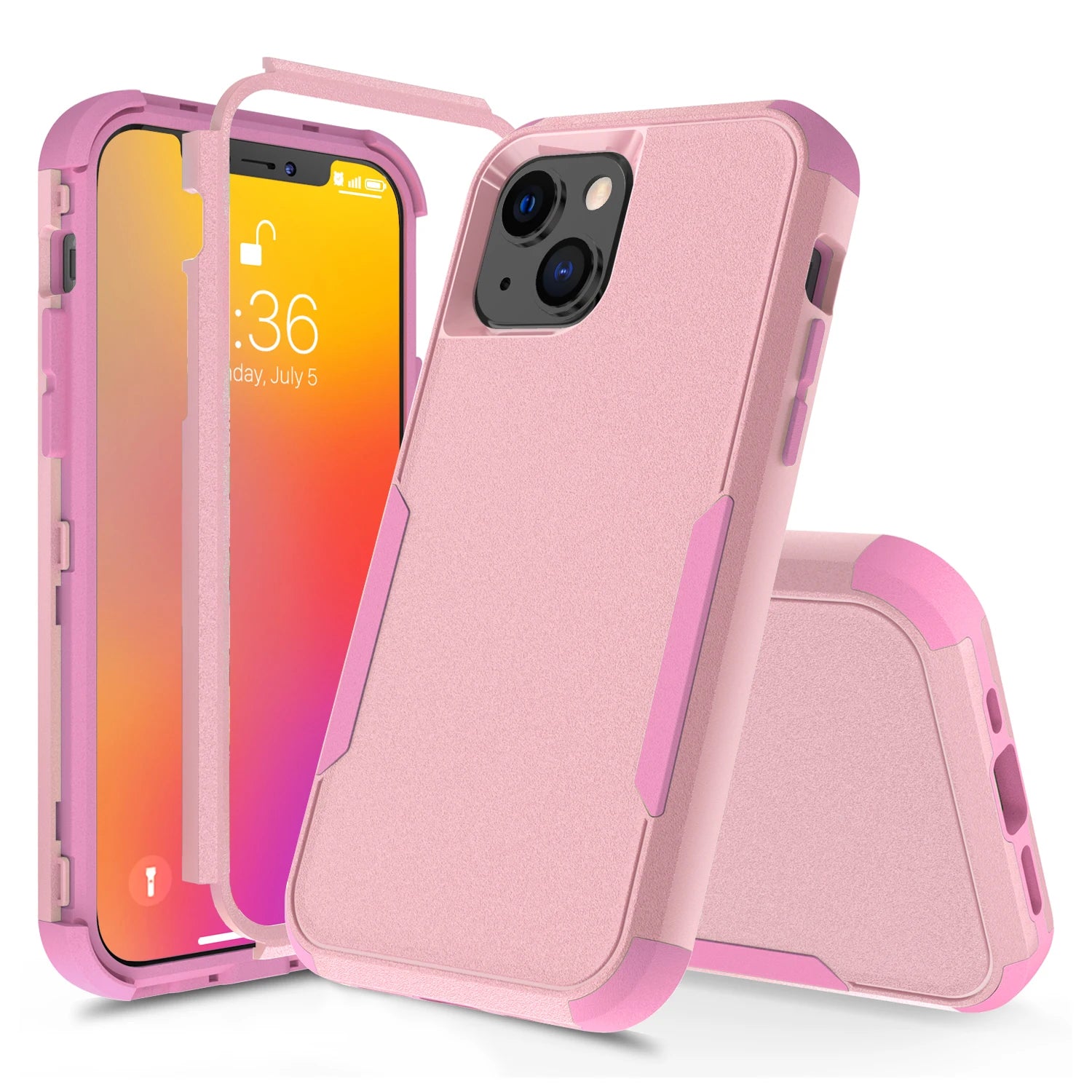 3 Layer Case for iPhone17 16 15 14 13 Pro Max Mini 12 11 7 8 Plus XS Max XR Luxury Armor Shockproof Soft Bumpers Hard Cover
