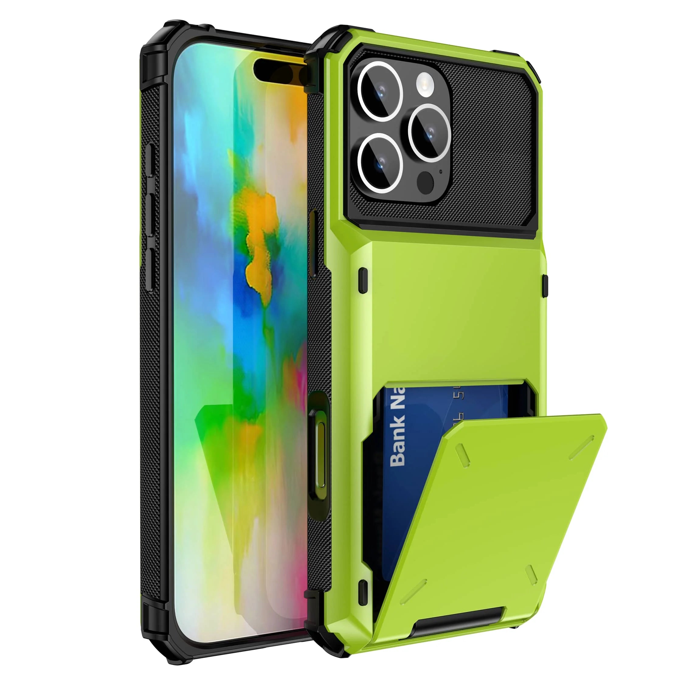 Card Slots Wallet Case For iPhone 17 16 Pro Max 16e iPhone Air Cover Shockproof with Slide Armor Wallet Card Slots Holder