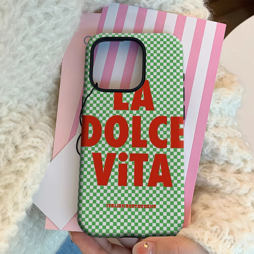La Dolce Vita Italian IPhone17 Must-Haves Phone Case for IPhone 17 16 15 14 13 12 11 Pro Max Plus Double-layer Back Cover