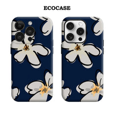 Navy Blue Floral IPhone17 Must-Haves Phone Case for IPhone 17 16 15 14 13 12 11 Pro Max Plus Double-layer Back Cover