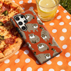 Retro Pallas Cat Phone Case for Samsung Galaxy S25 Ultra S24 S23 Ultra Plus Glossy Double-layer Back Cover