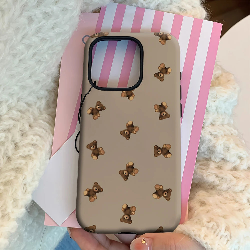 Tan Teddy Bear IPhone17 Must-Haves Phone Case for IPhone 17 16 15 14 13 12 Pro Max Plus Double-layer Back Cover