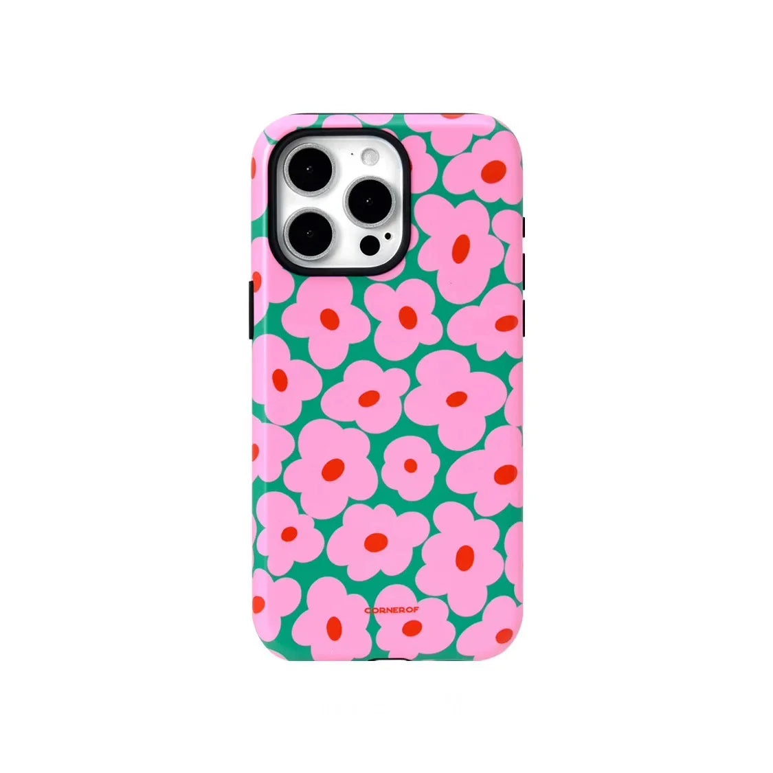 INS Pink Cute Flowers Phone Case for iPhone 16 15 14 13 12 11 X XS XR XSMAX 7 8 Pro Max Plus Luxury Double-layer Back Cover