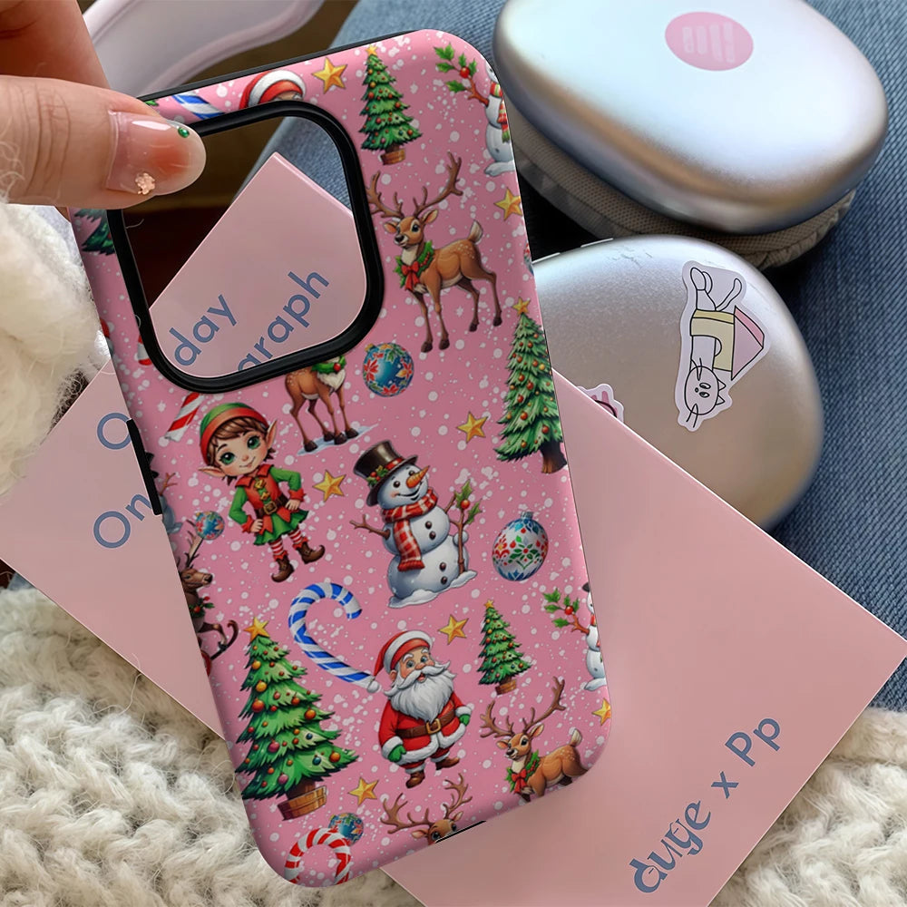 Festive Christmas IPhone17 Must-Haves Phone Case for IPhone 17 16 15 14 13 12 11 Pro Max Plus Double-layer Back Cover