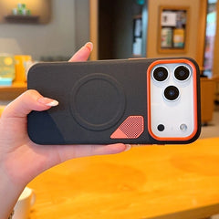 Business Magnetic Magsafe Phone Case For iPhone 17 Pro Max 17Pro 17Air High Quality PU Leather CPU Heat Dissipation Vent Cover