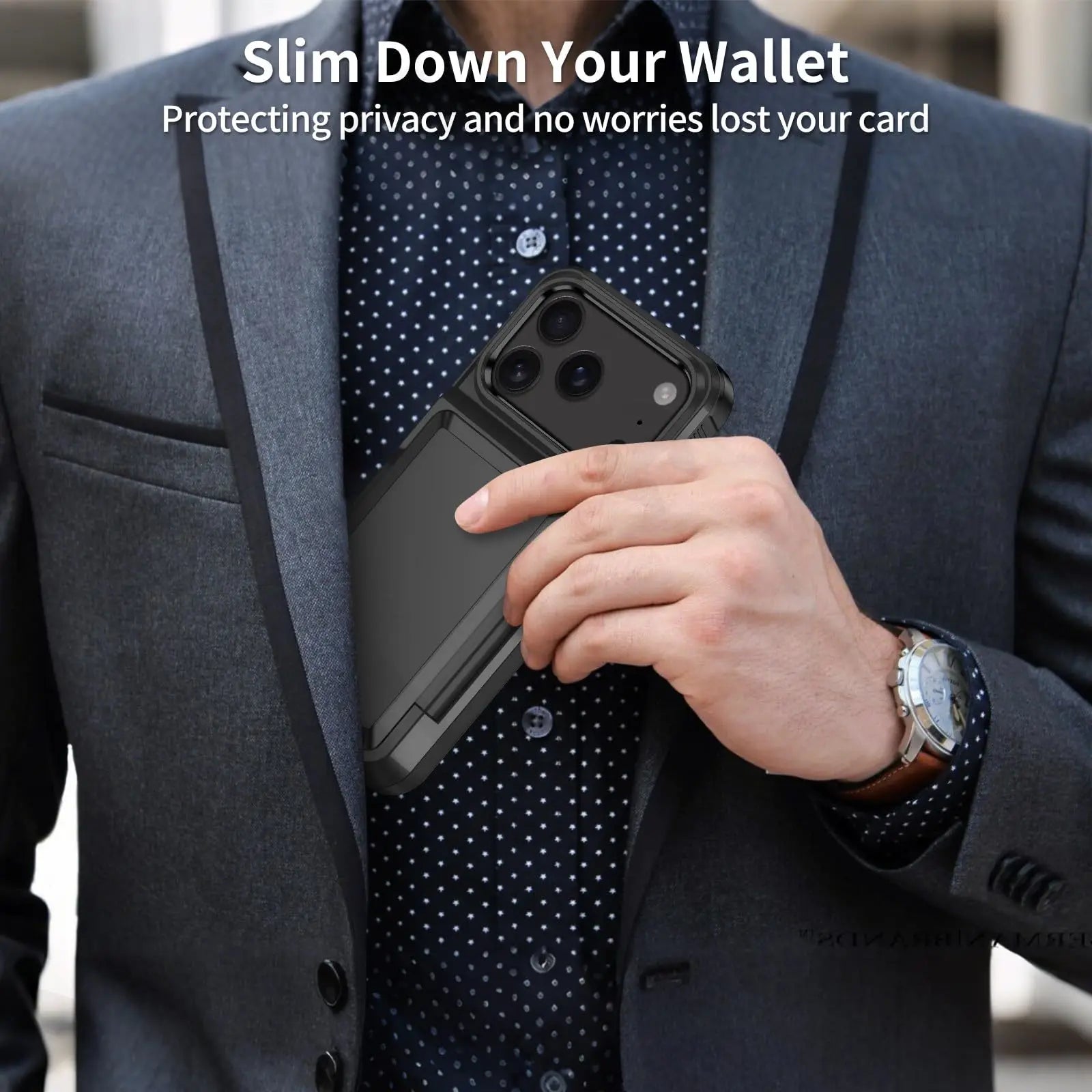 Case For iPhone 17 16 15 14 13 12 11 Pro Max Plus Wallet Credit Card Holder ID Card Slot Heavy Duty Protection Shockproof Cover