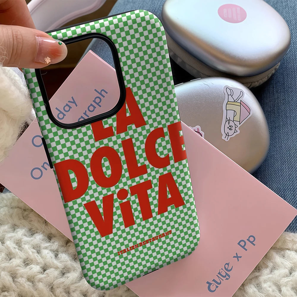 La Dolce Vita Italian IPhone17 Must-Haves Phone Case for IPhone 17 16 15 14 13 12 11 Pro Max Plus Double-layer Back Cover