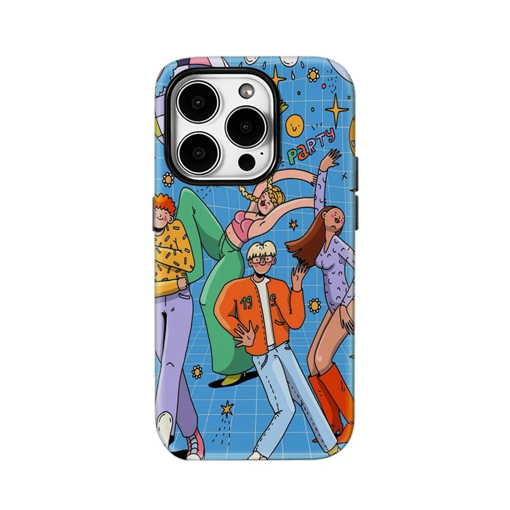 Retro Groovy Disco Party Illustration IPhone17 Must-Haves Phone Case for IPhone 17 16 15 14 Pro Max Plus Double-layer Back Cover